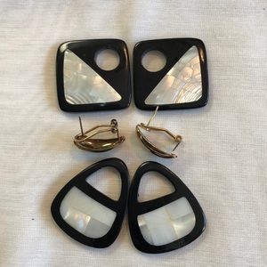 Two pair Inlaid earrings